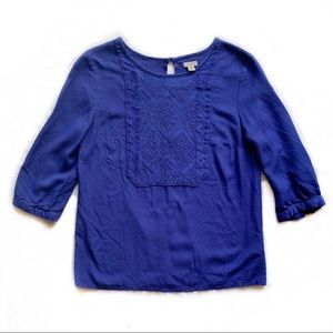 Ecote Royal Blue Peasant Shirt Size Medium